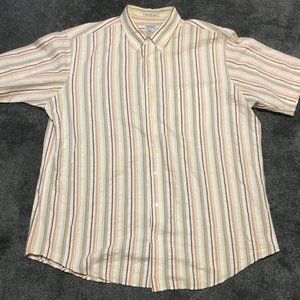 Vintage Field Gear Multi Color Striped Mens L The Big Shirt Button Down